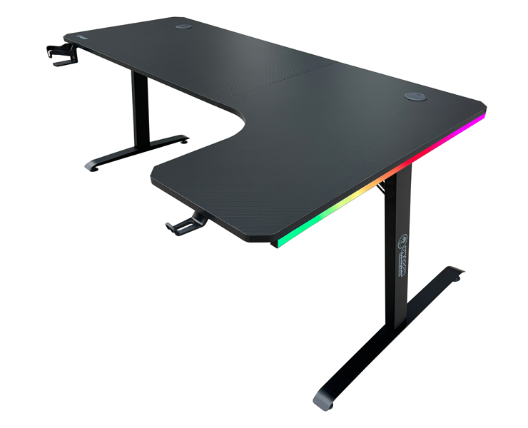 שולחן גיימינג בצורת ר פינה ימנית עם תאורת RGB Dragon GPDRA-TL