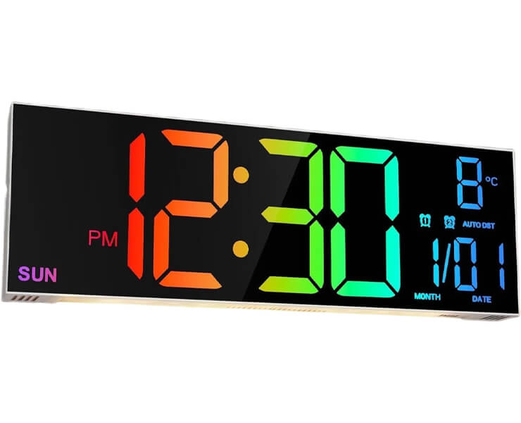 שעון קיר DRAGON תאורת RGB+שלט