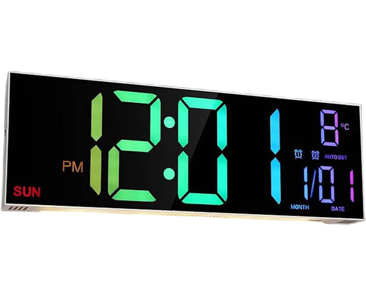 שעון קיר DRAGON תאורת RGB+שלט