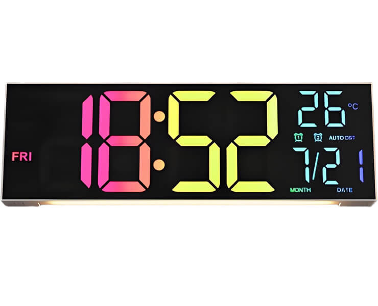 שעון קיר DRAGON תאורת RGB+שלט