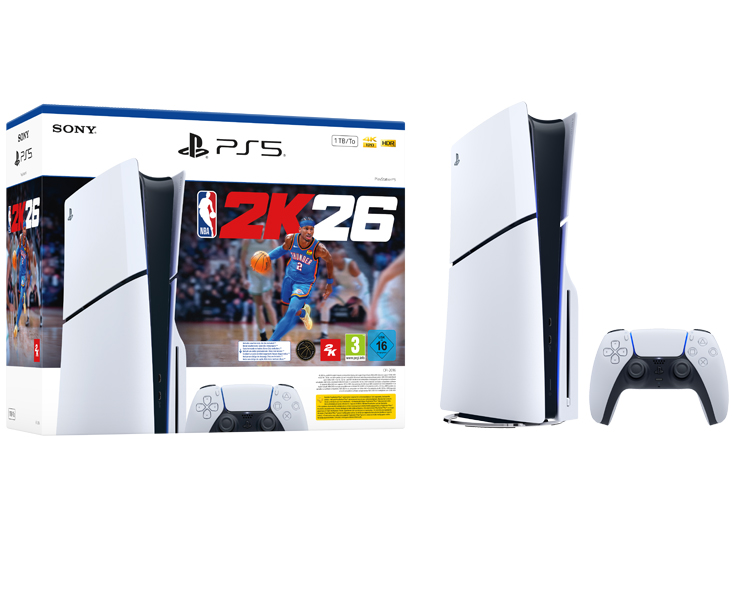 קונסולה PS5 Blu-ray Slim+כולל שובר למשחק NBA 2K26