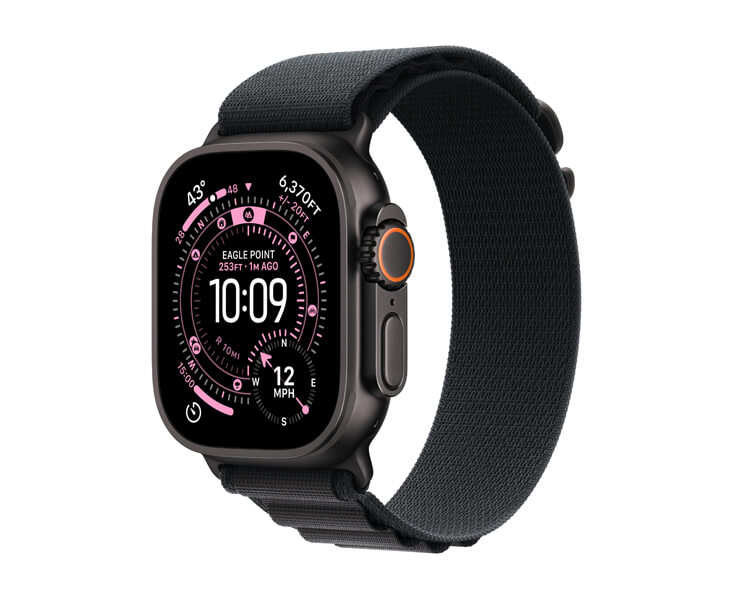 Apple Watch Ultra 3  GPS +Cellular  49mm Black Titanium Case with Black Alpine Loop-Small