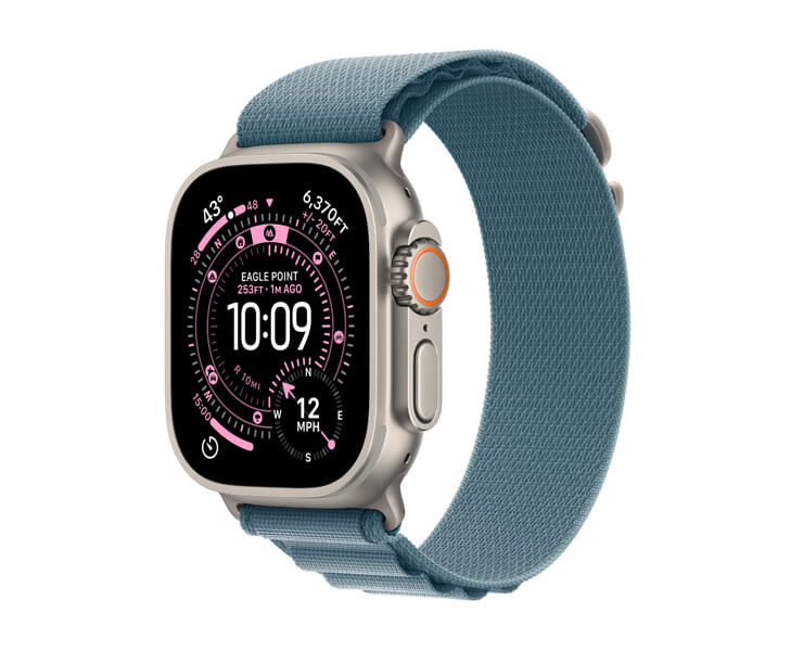 Apple Watch Ultra 3  GPS +Cellular  49mm Natural Titanium Case with Light Blue Alpine Loop-Small