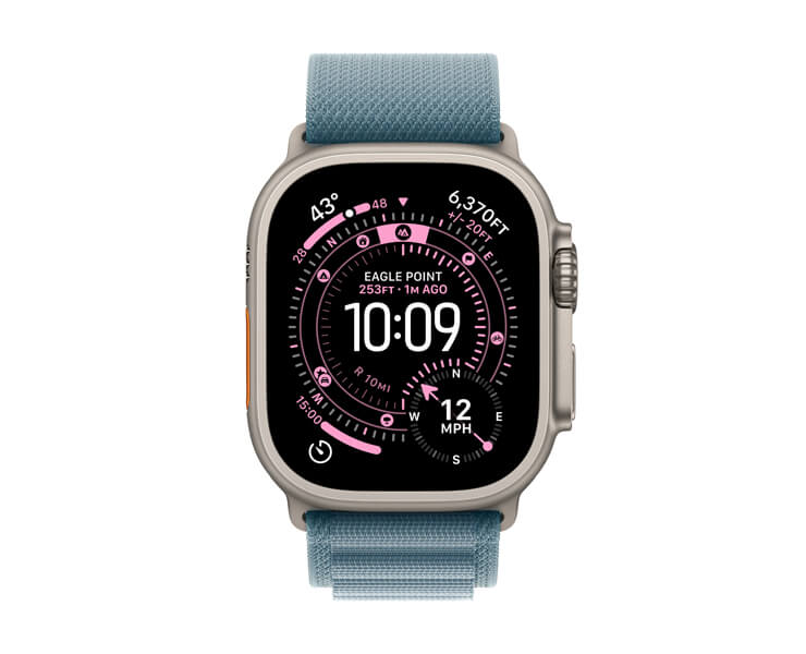 Apple Watch Ultra 3  GPS +Cellular  49mm Natural Titanium Case with Light Blue Alpine Loop-Small