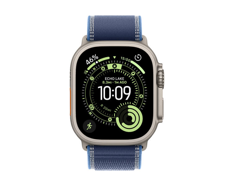 Apple Watch Ultra 3  GPS +Cellular  49mm Natural Titanium Case with Blue/Bright Blue Trail Loop-S/M