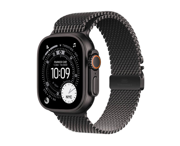 Apple Watch Ultra 3  GPS +Cellular  49mm Black Titanium Case with Black Titanium Milanese Loop-Small