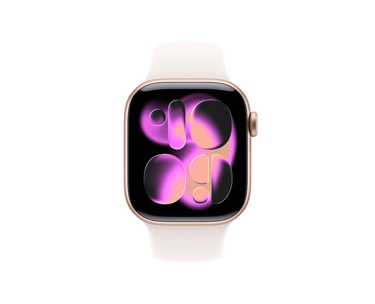 Apple Watch series 11 GPS 42mm Rose Gold Aluminium Case with Light Blush Sport Band-S/M