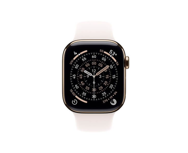Apple Watch series 11 GPS +Cellular 42mm Gold Titanium Case with Light Blush Sport Band-S/M