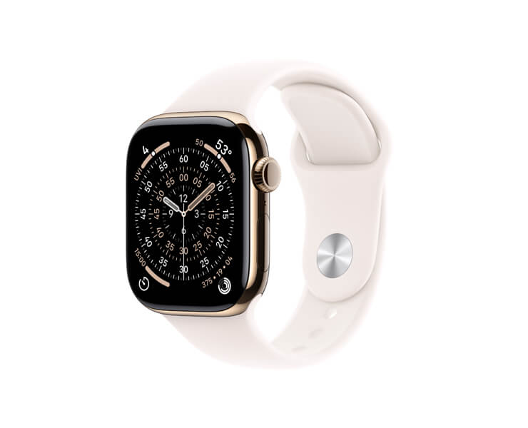 Apple Watch series 11 GPS +Cellular 42mm Gold Titanium Case with Light Blush Sport Band-S/M