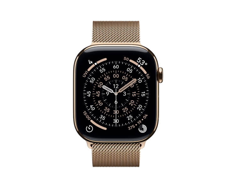 Apple Watch series 11 GPS +Cellular 42mm Gold Titanium Case with Gold Milanese Loop