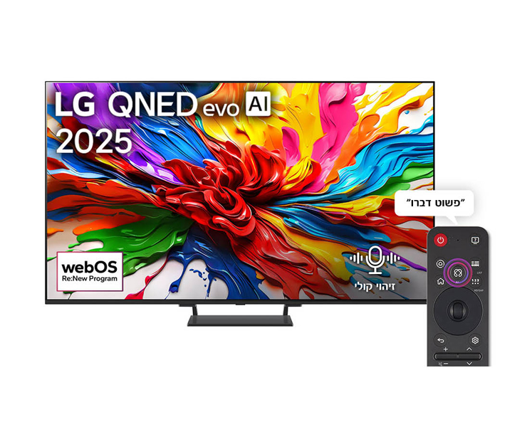 מסך טלוויזיה 65 LG QNED 65QNED93A6A MiniLED AI 4K