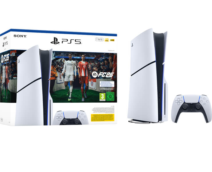 קונסולה SONY PS5 Blu-ray Slim+ שובר למשחק EA SPORTS FC26