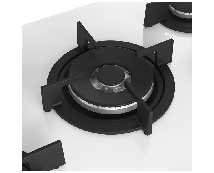 כיריים גז 5 להבות BEKO זכוכית לבנה HILW75222SW